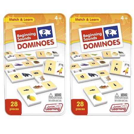 Junior Learning Beginning Sounds Dominoes, 2PK JL492